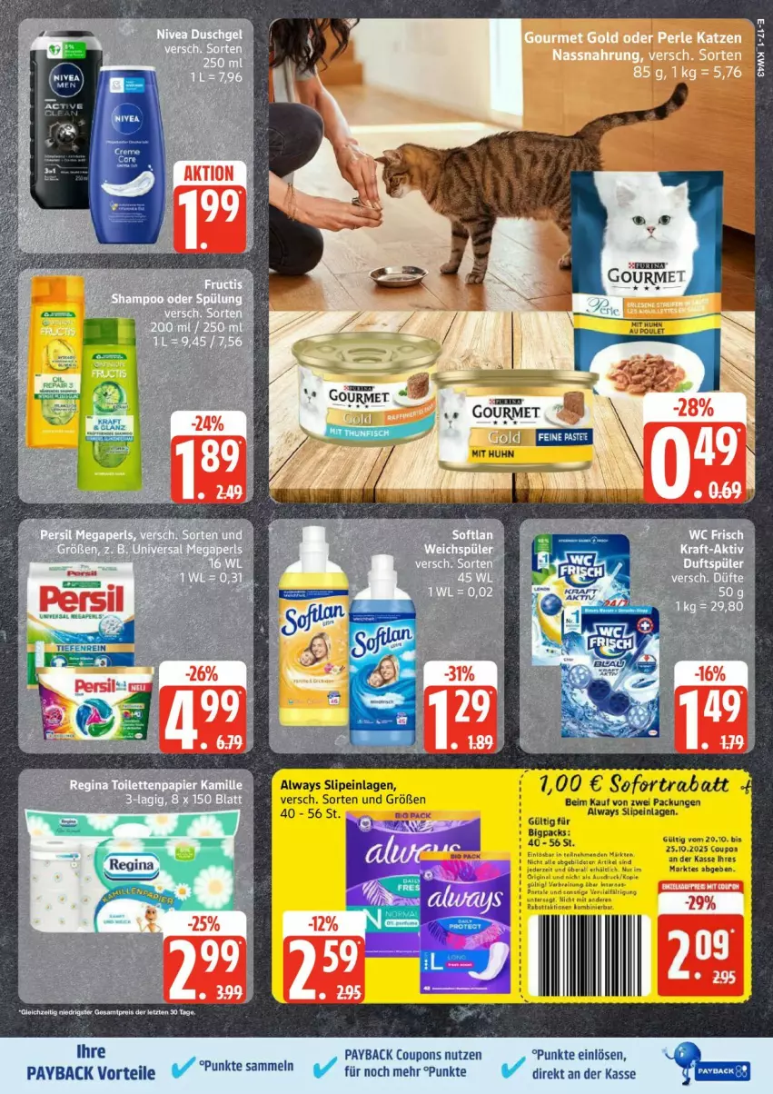 Aktueller Prospekt Edeka - Prospekte - von 20.10 bis 25.10.2025 - strona 17 - produkty: Brei, coupon, coupons, eis, gin, Nassnahrung, payback, reis, Ti, ZTE