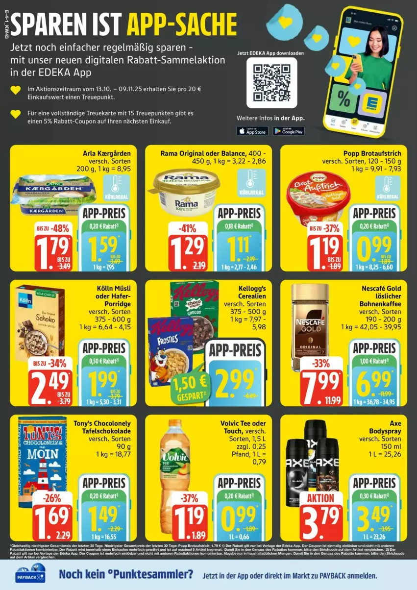 Aktueller Prospekt Edeka - Prospekte - von 20.10 bis 25.10.2025 - strona 4 - produkty: Cien, coupon, deka, eis, payback, rabatt-coupon, reis, Ti