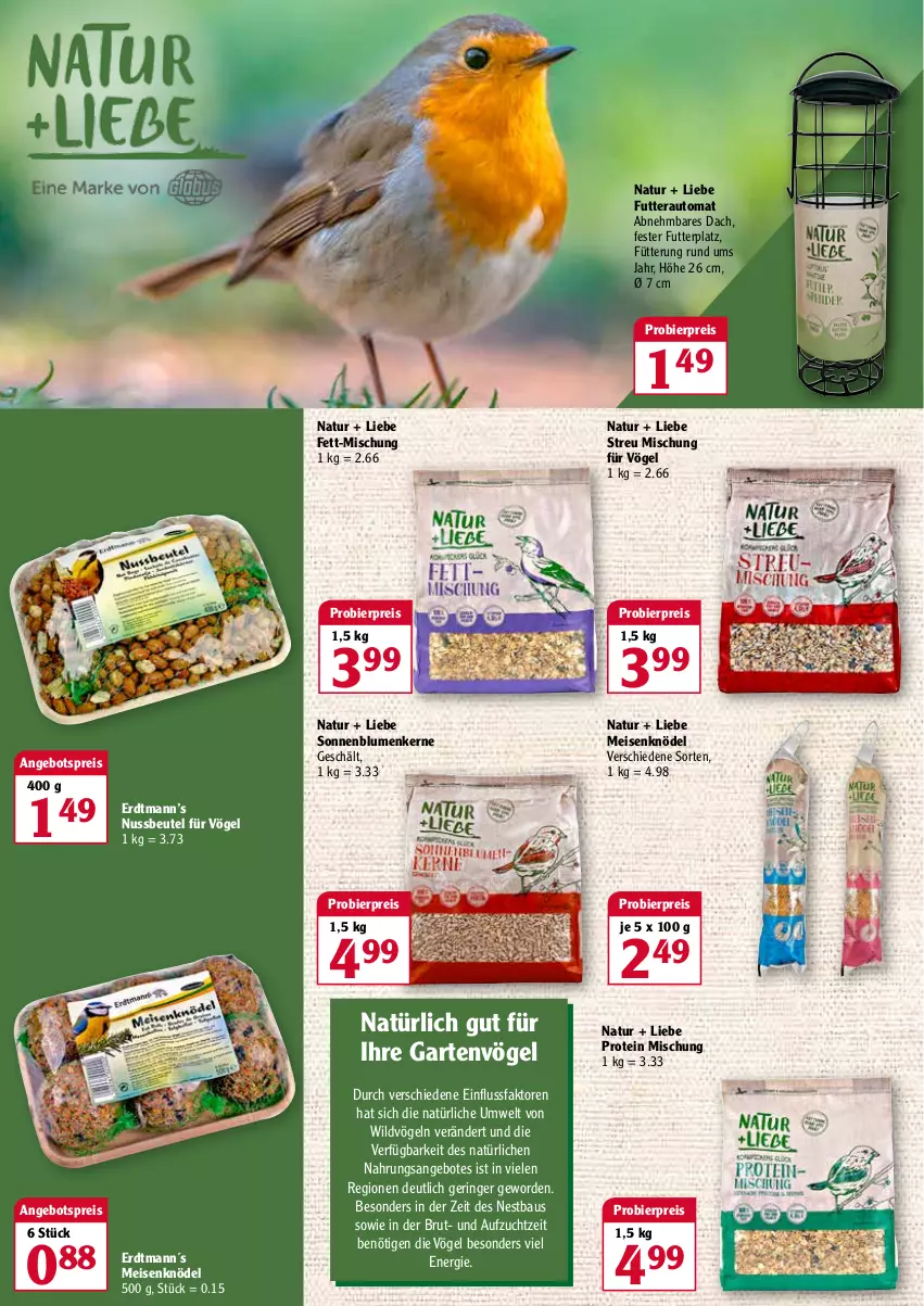 Aktueller Prospekt Globus - Prospekte - von 24.01 bis 29.01.2022 - strona 4 - produkty: angebot, angebote, angebotspreis, auto, Bau, beutel, bier, blume, blumen, brut, eis, Garten, Knödel, Meisenknödel, natur, nuss, reis, ring, sonnenblume, sonnenblumen, Sonnenblumenkerne, Ti, Wild