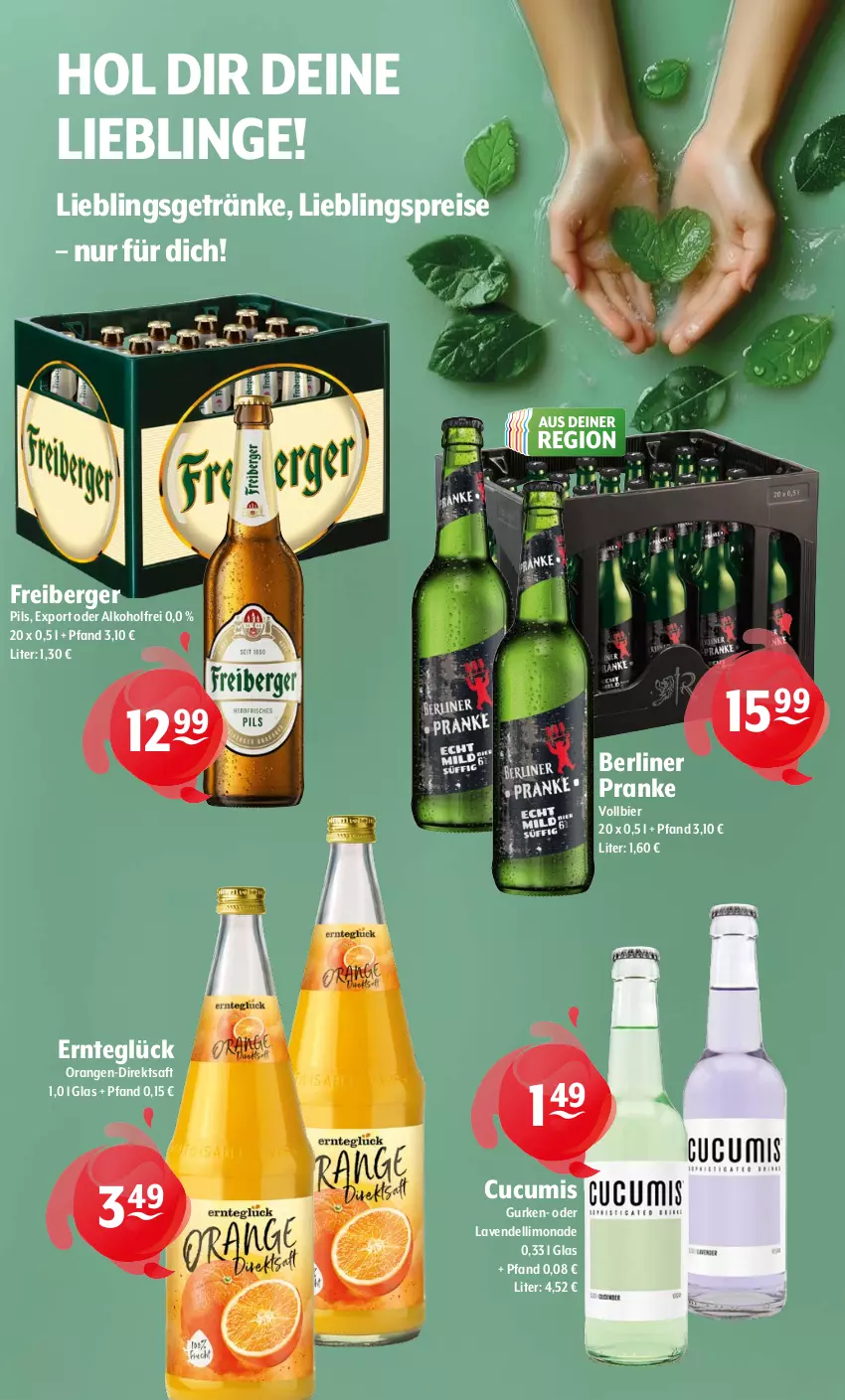 Aktueller Prospekt Getraenke Hoffmann - Prospekte - von 28.07 bis 02.08.2025 - strona 9 - produkty: alkohol, Berger, berliner, bier, dell, direktsaft, eis, Freiberger, getränk, getränke, gurke, gurken, lavendel, limo, limonade, orange, orangen, pils, reis, saft
