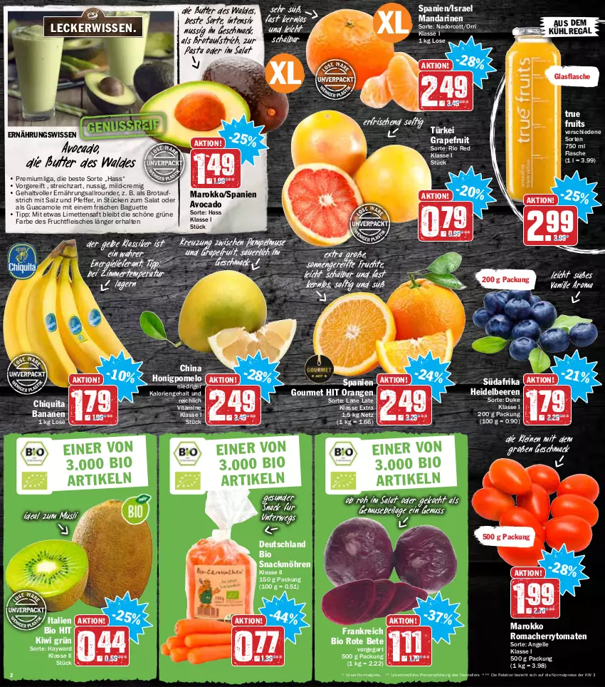 Aktueller Prospekt Hit - Prospekte - von 31.01 bis 05.02.2022 - strona 2 - produkty: aufstrich, aus dem kühlregal, avocado, baguette, banane, bananen, beere, beeren, bio, bio hit, brot, brotaufstrich, butter, cherrytomaten, chiquita, eis, elle, flasche, fleisch, frucht, früchte, fruchtfleisch, glasflasche, grapefruit, gsw, guacamole, heidelbeere, heidelbeeren, honig, Honigpomelo, ilag, kiwi, kühlregal, leine, limette, limetten, mac, mandarine, mandarinen, Mett, metten, möhren, müsli, nuss, orange, orangen, pasta, pfeffer, Pomelo, regal, reis, rel, rote bete, rwe, saft, salat, salz, snack, Streichzart, teller, Ti, tomate, tomaten, true fruits, vanille, vita, Vitamine