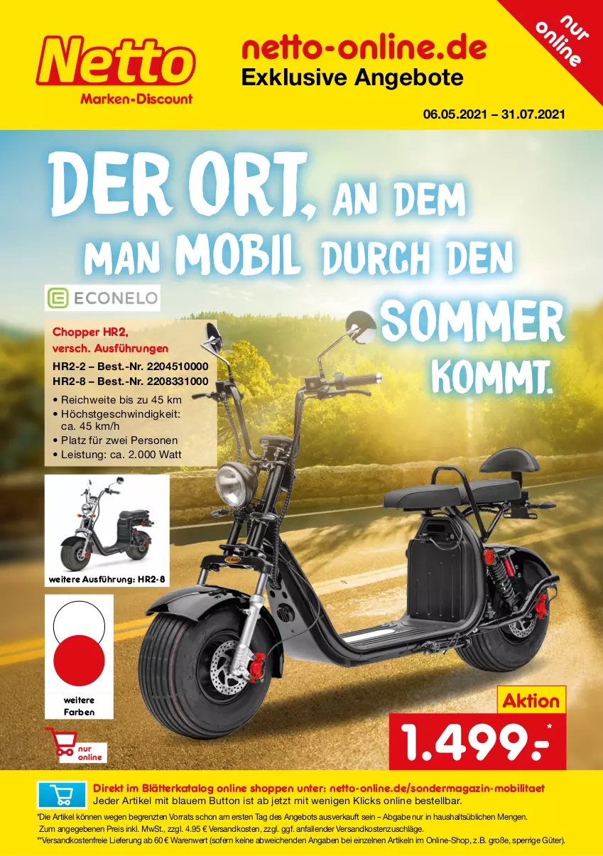 Aktueller Prospekt Netto Marken-Discount - Online-SondermagazinMobilität - von 06.05 bis 31.07.2021 - strona 1