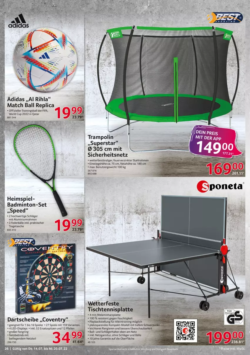 Aktueller Prospekt Selgros - Nonfood - von 14.07 bis 20.07.2022 - strona 26 - produkty: Bad, ball, dell, elle, garnitur, latte, lays, Liege, mint, Mode, Ria, ring, spee, Spiele, Tasche, Ti, tisch, tragetasche, Trampolin, ZTE