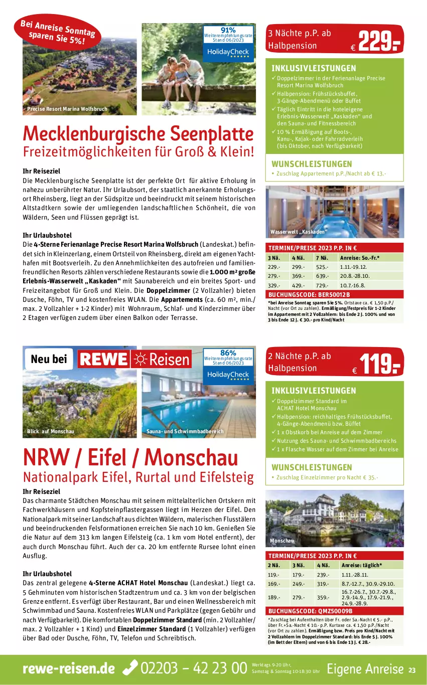 Aktueller Prospekt Rewe Reisen - Reiseprospekt - von 30.06 bis 28.07.2023 - strona 23 - produkty: angebot, auto, axe, Bad, bett, Brei, buch, dusche, eis, Fahrrad, flasche, harman, inklusivleistungen, Kajak, Kinder, Kinderzimmer, korb, kurtaxe, latte, LG, Liege, natur, obst, pflaster, reis, rum, rwe, schreibtisch, Sport, telefon, Ti, tisch, uhr, wasser, wellnessbereich