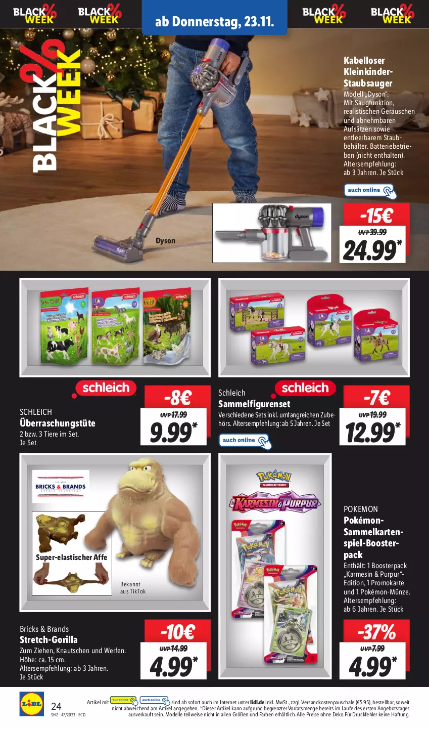 Aktueller Prospekt Lidl - Aktionsprospekt - von 20.11 bis 25.11.2023 - strona 28 - produkty: angebot, asti, batterie, Behälter, dell, Dyson, eis, elle, Kartenspiel, Kinder, Mode, ndk, reis, Schal, Schale, Schleich, staubsauger, Ti, Tiere, tisch, Tüte, ZTE