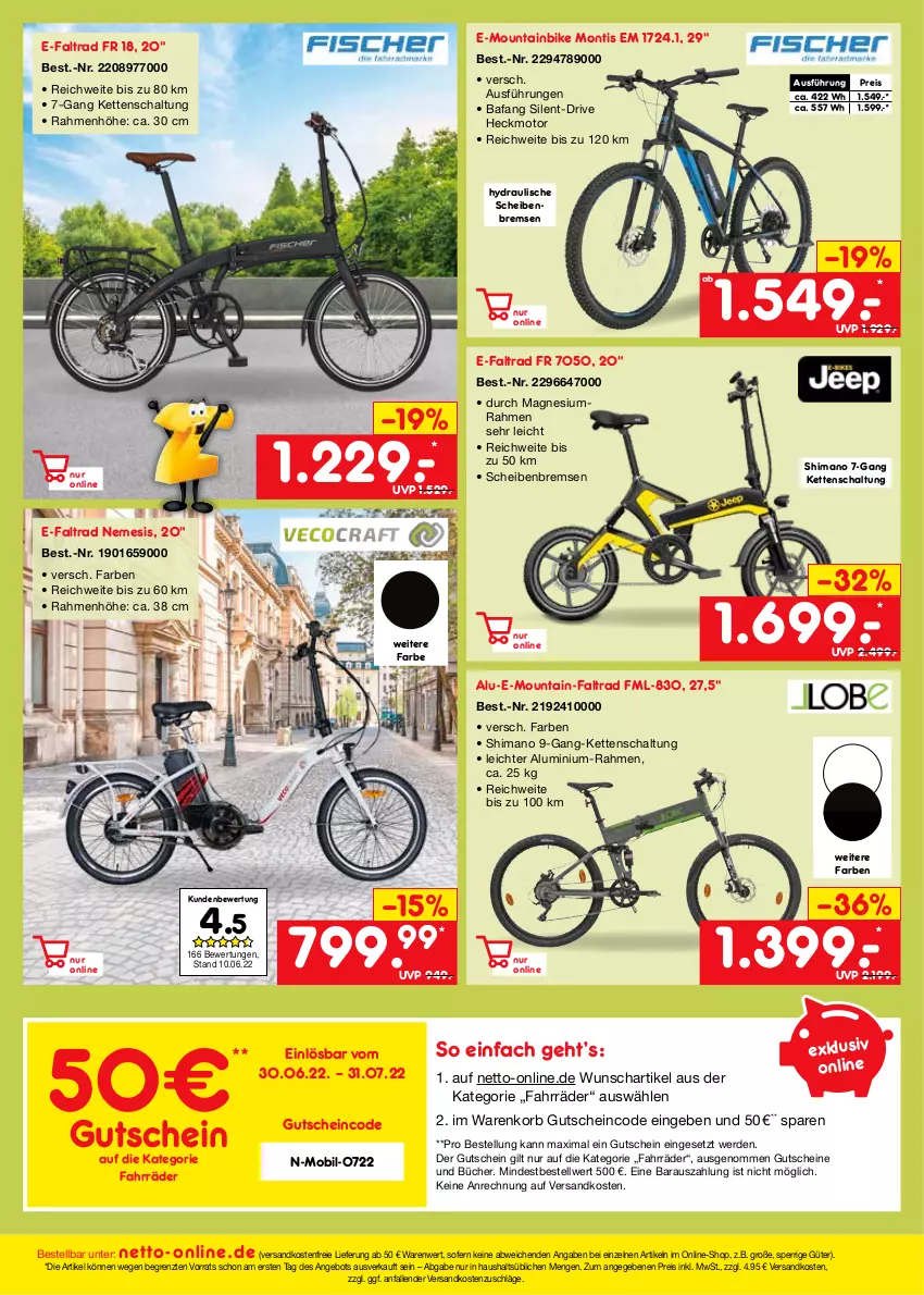 Aktueller Prospekt Netto Marken-Discount - Filial-Angebote - von 18.07 bis 23.07.2022 - strona 45 - produkty: angebot, eis, erde, gutschein, gutscheine, Kette, korb, magnesium, Mountainbike, ndk, reis, Schal, shimano, Ti, versandkostenfrei, ZTE