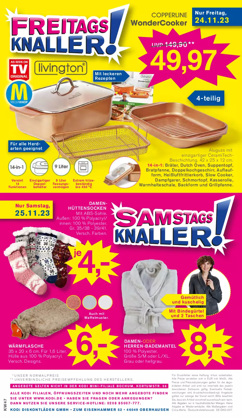 Aktueller Prospekt Kodi - Prospekte - von 18.11 bis 23.11.2023 - strona 20 - produkty: angebot, angebote, Backform, Bad, Bademantel, Behälter, bratpfanne, eis, elle, flasche, Frittierkorb, geschirr, grill, Grillpfanne, herdarten, korb, lenco, LG, Mantel, pfanne, reis, rezept, rezepte, Schal, Schale, socken, suppe, suppen, Tasche, taschen, Ti, topf