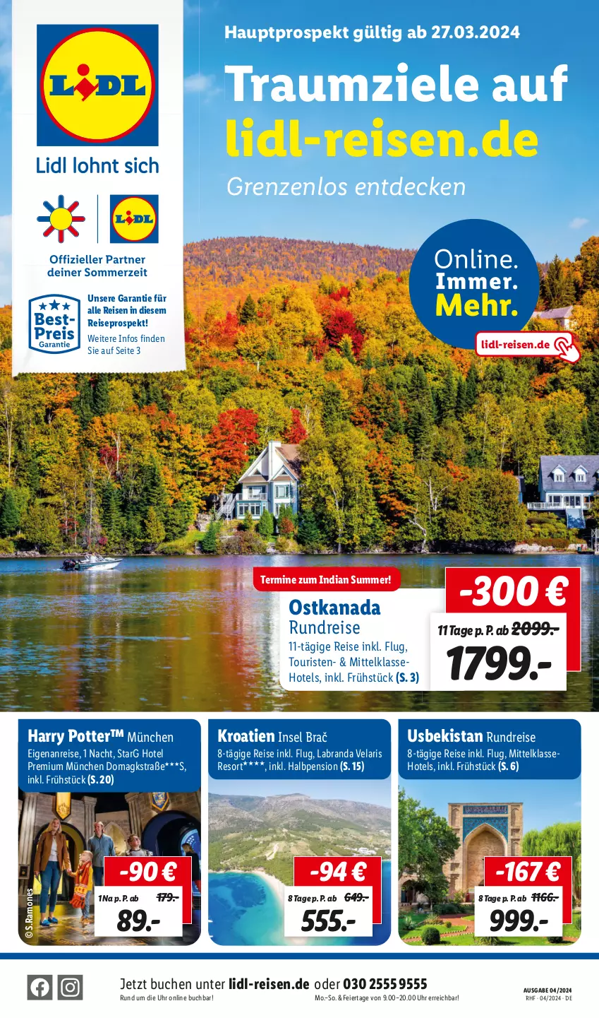 Aktueller Prospekt Lidl - April Reise-Highlights - von 27.03 bis 30.04.2024 - strona 1 - produkty: buch, decke, eier, eis, labranda, reis, Ti, uhr, usb