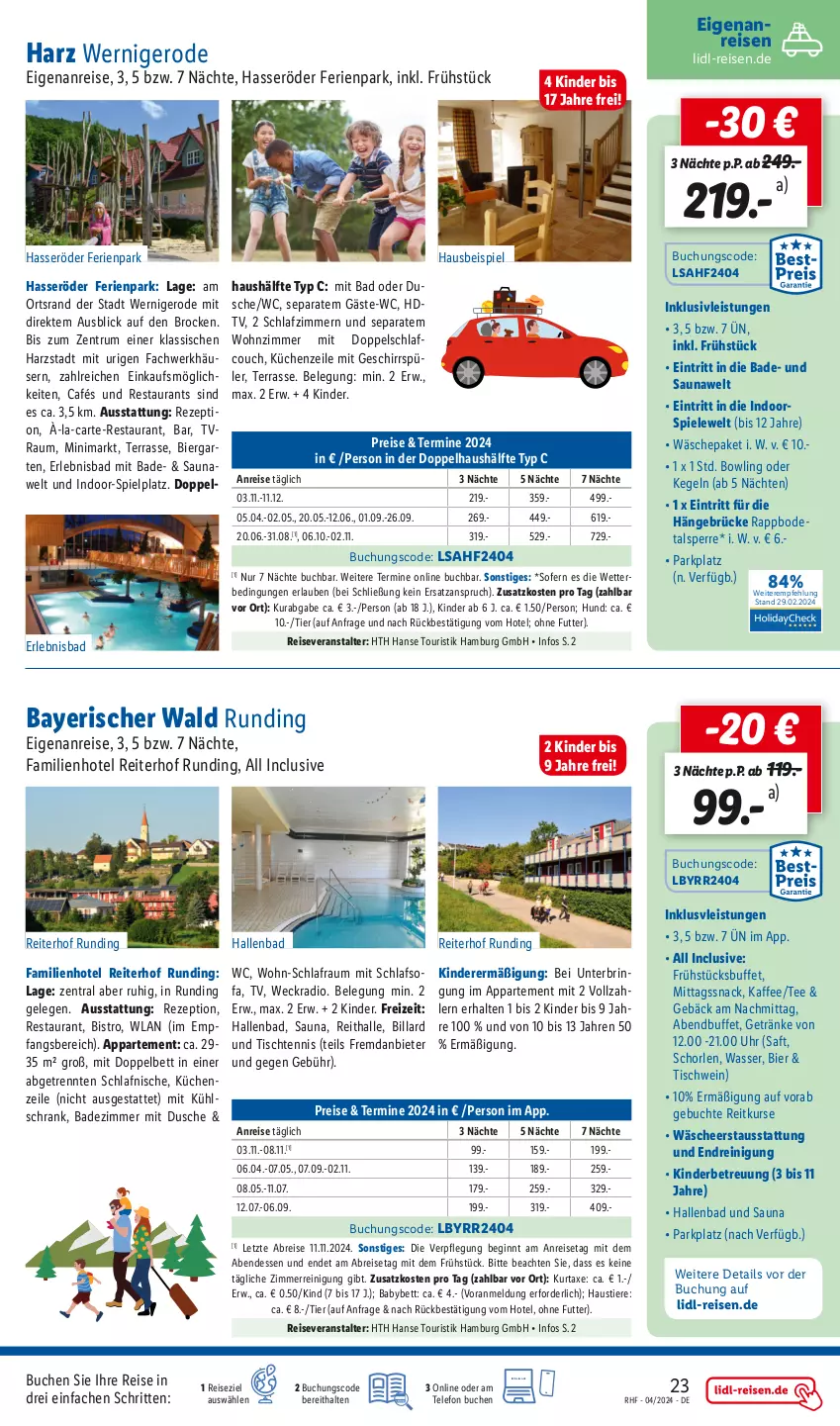 Aktueller Prospekt Lidl - April Reise-Highlights - von 27.03 bis 30.04.2024 - strona 23 - produkty: aust, axe, Bad, bett, bier, Brei, Brock, buch, Couch, dusche, eis, geschirr, getränk, getränke, gin, hasseröder, inklusivleistungen, kaffee, Kinder, küche, Küchen, Küchenzeile, kurtaxe, Radio, Reinigung, reis, reiseveranstalter, rezept, rum, saft, schlafzimmer, schorle, Schrank, schwein, snack, Spiele, Stier, tee, telefon, Ti, Tiere, tisch, uhr, usb, wasser, weck, wein, ZTE