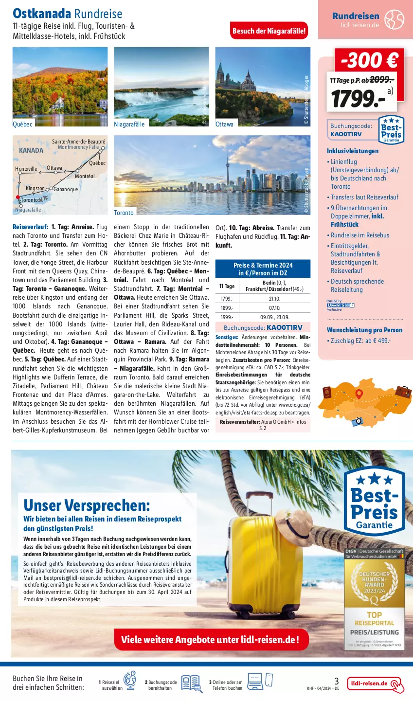 Aktueller Prospekt Lidl - April Reise-Highlights - von 27.03 bis 30.04.2024 - strona 3 - produkty: angebot, angebote, bestpreis, bier, Biere, Brei, brot, buch, butter, dell, eis, Elan, Elektro, elle, erde, gin, Heu, inklusivleistungen, Kingston, leine, LG, pril, rama, reis, reiseveranstalter, reiseverlauf, siena, telefon, Ti, tisch, wasser, Yo