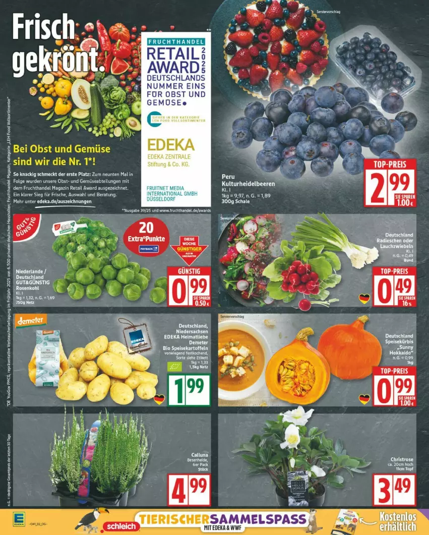Aktueller Prospekt Edeka - Prospekte - von 06.10 bis 11.10.2025 - strona 2 - produkty: deka, eis, ente, frucht, gemuse, magazin, obst, Schal, Schale, Ti