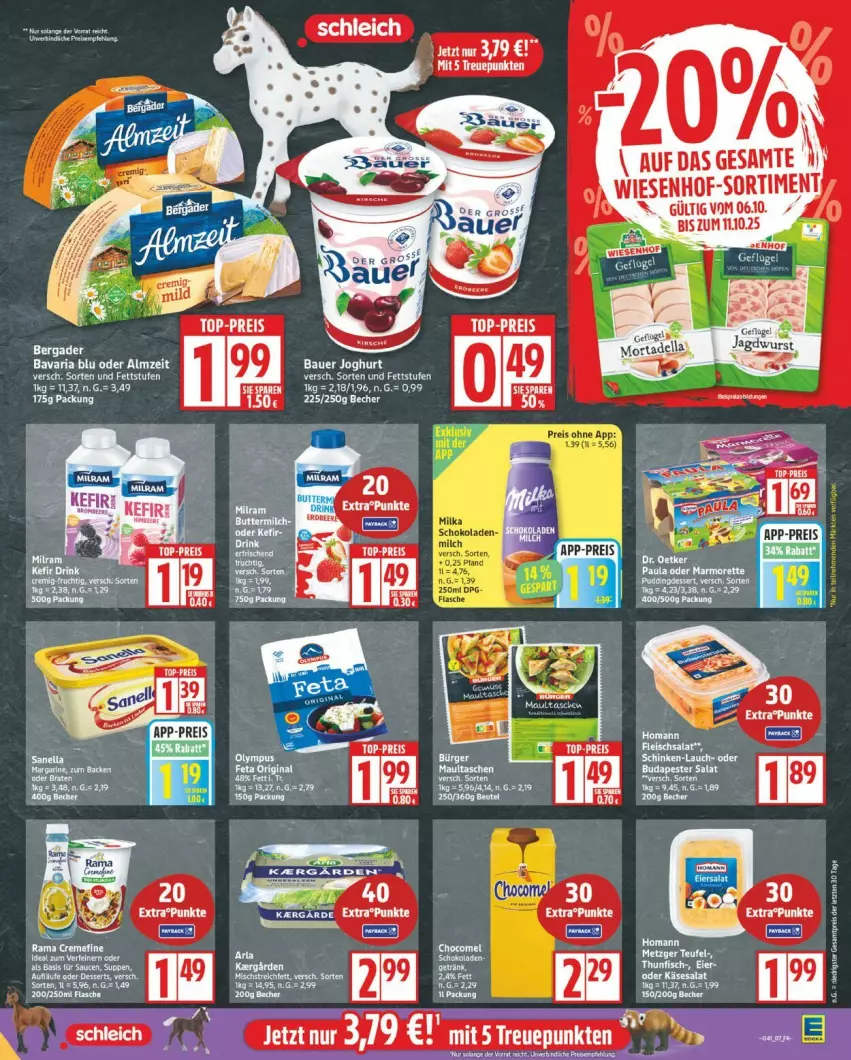 Aktueller Prospekt Edeka - Prospekte - von 06.10 bis 11.10.2025 - strona 7 - produkty: arla, auer, Bau, Bauer, bavaria blu, Becher, bergader, eis, erde, joghur, joghurt, reis, rel, Ria, salat, SANTE, sauce, saucen, schinken, suppe, suppen, tefal, Ti, top-preis, wiesenhof