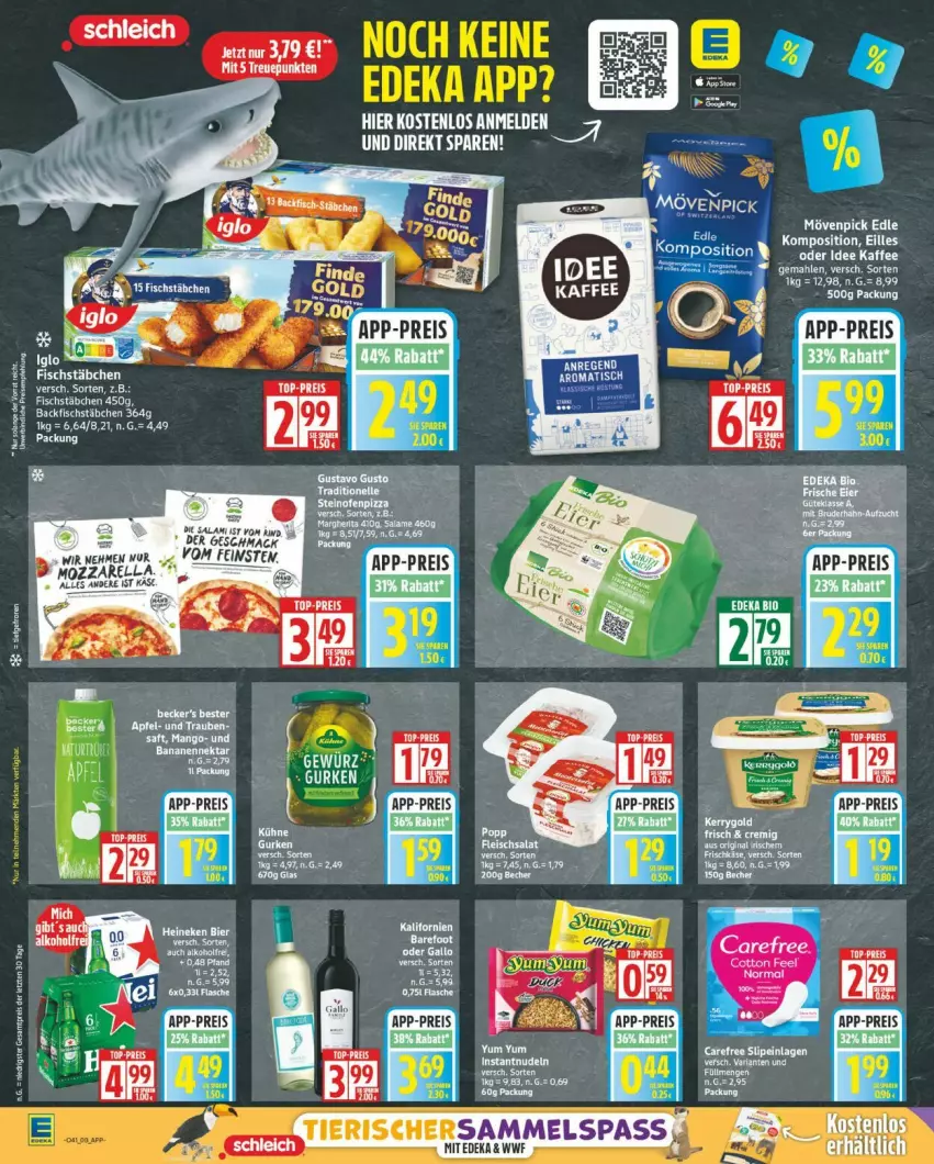 Aktueller Prospekt Edeka - Prospekte - von 06.10 bis 11.10.2025 - strona 8 - produkty: apfel, backfisch, eis, fisch, fischstäbchen, K2, kaffee, reis, Schleich, Ti, top-preis, trauben