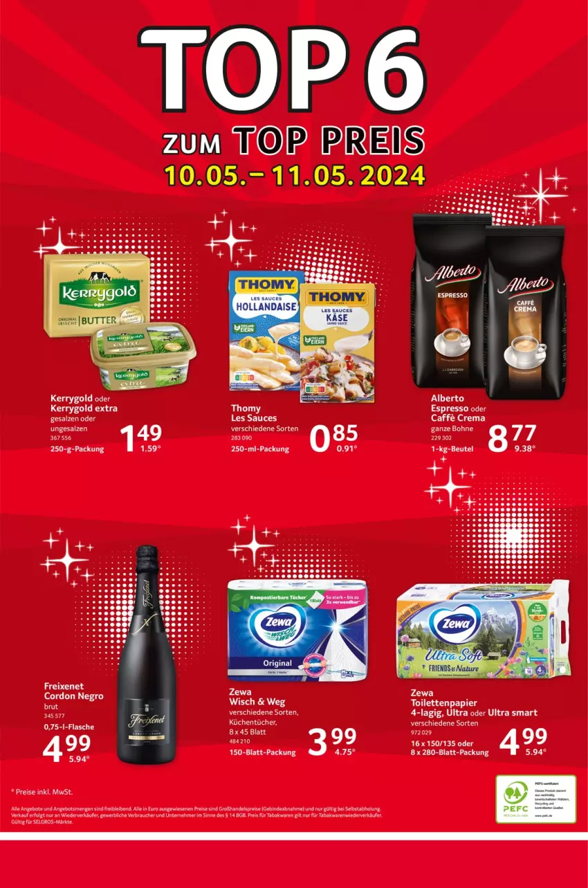 Aktueller Prospekt Selgros - Food - von 10.05 bis 15.05.2024 - strona 32 - produkty: angebot, angebote, caffe, eis, kerrygold, kerrygold extra, küche, Küchen, küchentücher, LG, papier, Rauch, reis, salz, sauce, tee, thomy, Ti, toilettenpapier, tücher