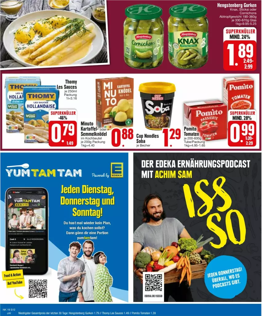 Aktueller Prospekt Edeka - Prospekte - von 06.05 bis 11.05.2024 - strona 14 - produkty: beutel, deka, eis, gurke, gurken, hengstenberg, Hengstenberg Gurken, kartoffel, Knödel, kochbeutel, pomito, reis, sauce, Semmel, Semmelknödel, thomy, thomy les sauces, Ti, tomate, tomaten, ZTE