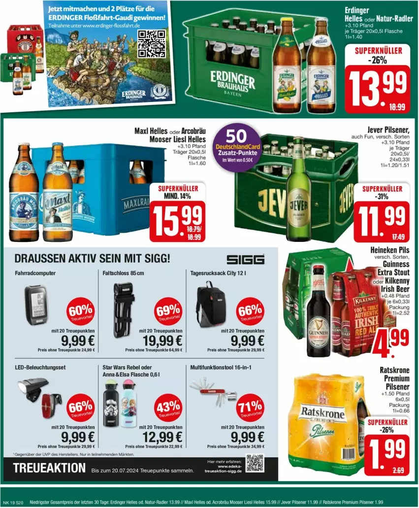 Aktueller Prospekt Edeka - Prospekte - von 06.05 bis 11.05.2024 - strona 22 - produkty: beleuchtung, computer, eis, elle, erdinger, Fahrrad, Faltschloss, flasche, Guinness, heineken, jever, jever pilsener, Kilkenny, krone, led-beleuchtung, mac, Maxl Helles, pils, pilsener, pute, reis, rucksack, sac, teller, Ti