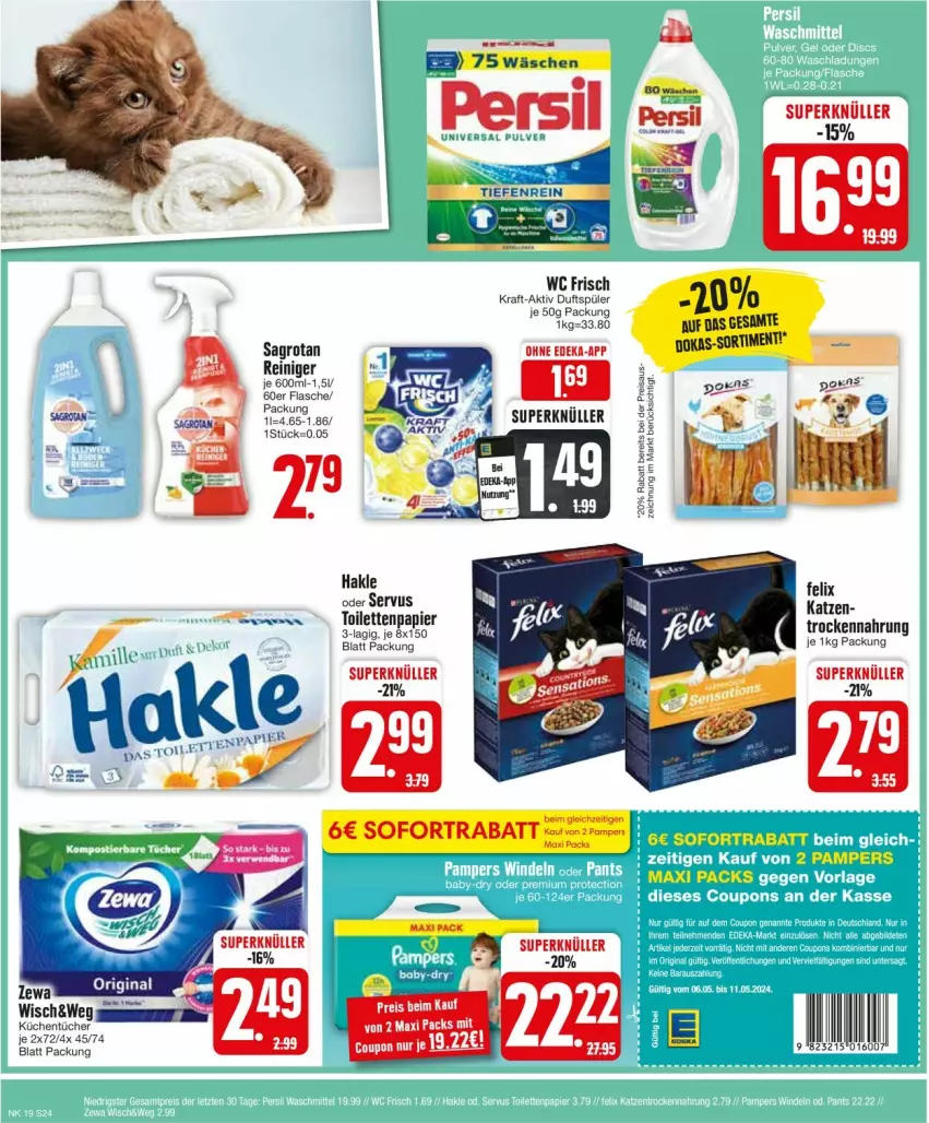 Aktueller Prospekt Edeka - Prospekte - von 06.05 bis 11.05.2024 - strona 26 - produkty: coupon, deka, eis, felix, hakle, kraft, küche, Küchen, küchentücher, papier, persil, reis, sagrotan, Ti, toilettenpapier, Trockennahrung, tücher