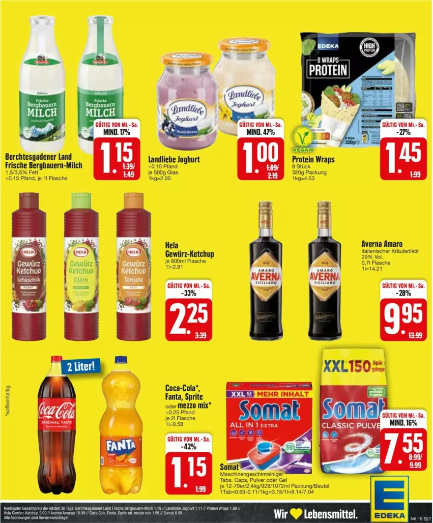 Aktueller Prospekt Edeka - Prospekte - von 06.05 bis 11.05.2024 - strona 29 - produkty: auer, Bau, Bauer, beutel, Cap, coca-cola, cola, fanta, flasche, gewürz, joghur, joghurt, ketchup, kräuter, kräuterlikör, likör, Mezzo Mix, milch, sprite, Ti