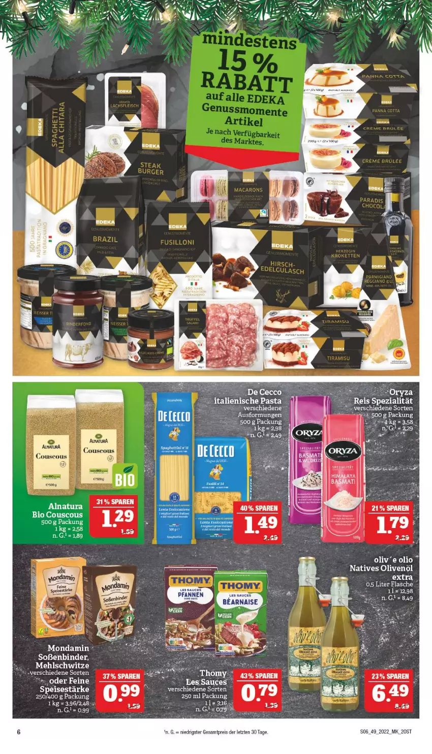 Aktueller Prospekt Marktkauf - Prospekt - von 04.12 bis 10.12.2022 - strona 6 - produkty: eis, mehl, mondamin, natur, natura, olive, oliven, olivenöl, olivenöl extra, pfanne, pfannen, reis, sauce, Soße, tee, ZTE