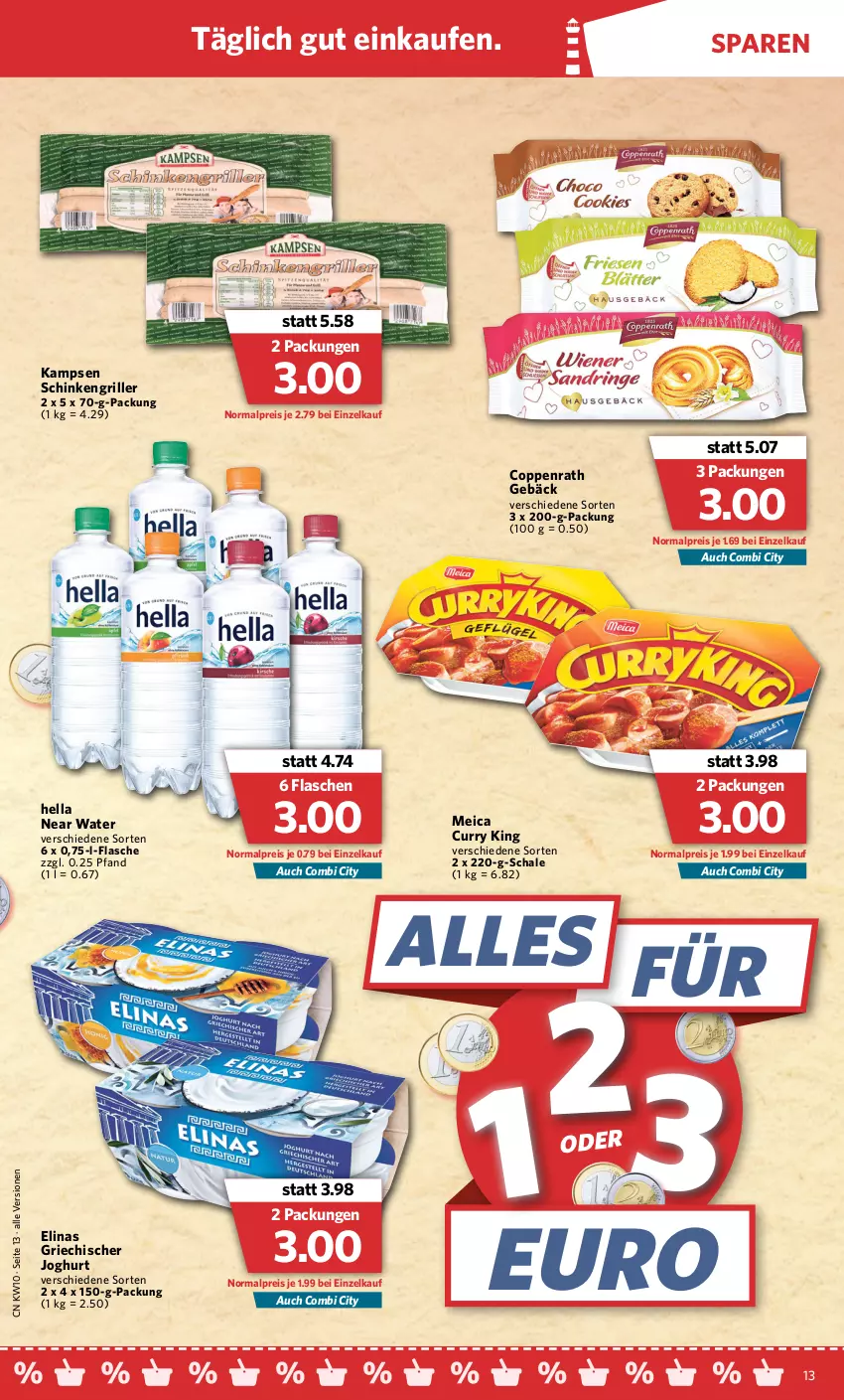 Aktueller Prospekt Combi - Prospekte - von 07.03 bis 12.03.2022 - strona 13 - produkty: coppenrath, Coppenrath Gebäck, curry, eis, elinas, flasche, Griechischer Joghurt, grill, hella, joghur, joghurt, meica, reis, Schal, Schale, schinken