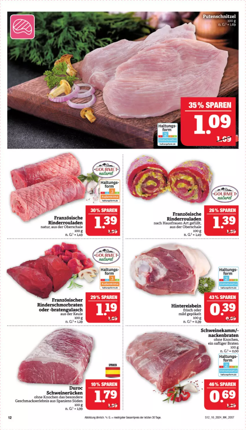 Aktueller Prospekt Marktkauf - Prospekt - von 03.03 bis 09.03.2024 - strona 12 - produkty: braten, eis, gulasch, mac, natur, reis, rel, rind, rinder, Rinderroulade, rinderrouladen, rouladen, saft, Schal, Schale, schmorbraten, schnitzel, schwein, schweine, schweinerücken, Ti, wein, weine, ZTE