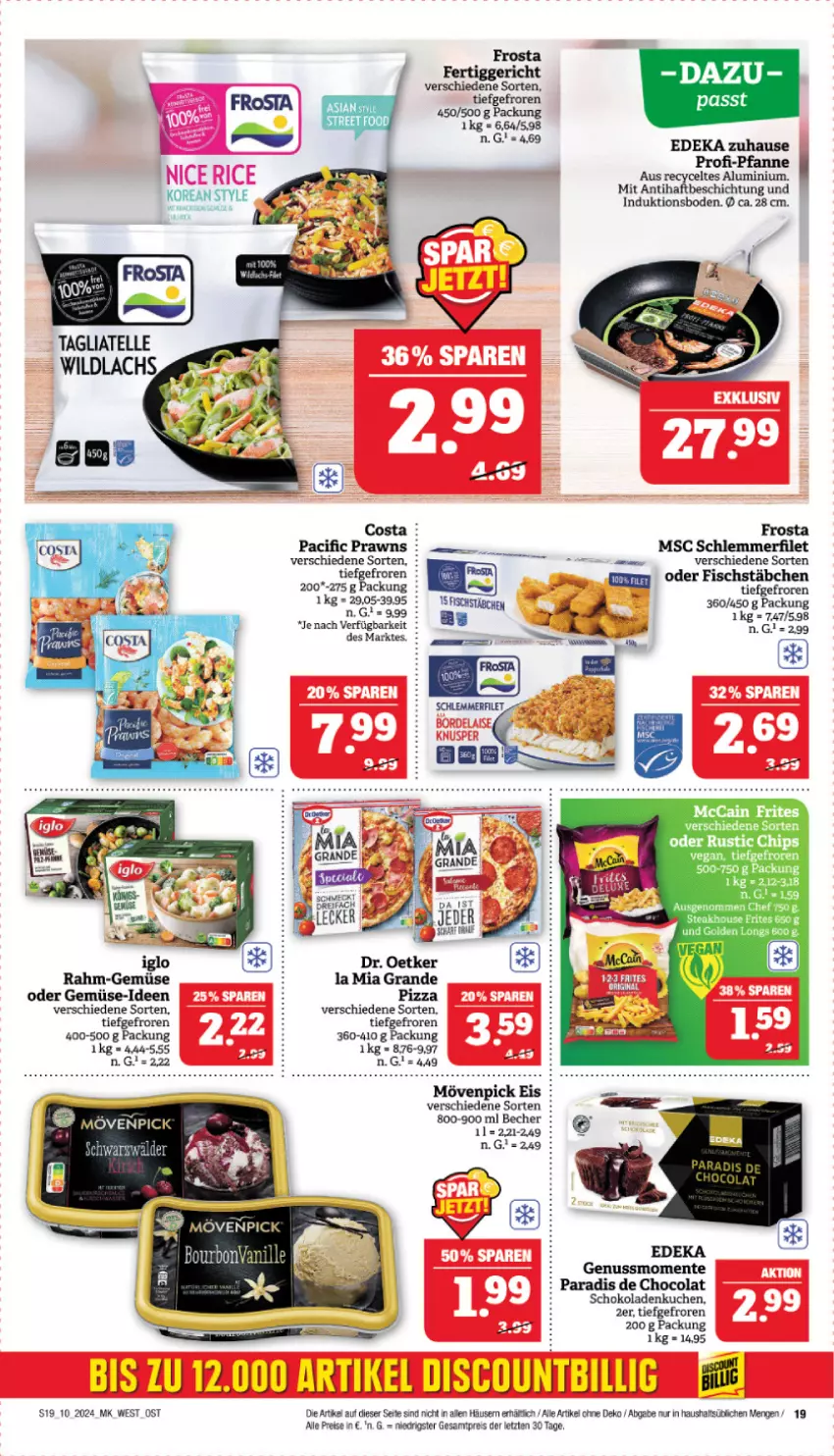 Aktueller Prospekt Marktkauf - Prospekt - von 03.03 bis 09.03.2024 - strona 19 - produkty: Becher, Cif, cola, deka, Dr. Oetker, eis, ente, fertiggericht, filet, fisch, fischstäbchen, frosta, Golden Longs, kuchen, mccain, mövenpick, mövenpick eis, nuss, pfanne, pizza, prawns, rahm-gemüse, reis, schlemmerfilet, schoko, schokolade, schokoladen, steak, Ti, ZTE