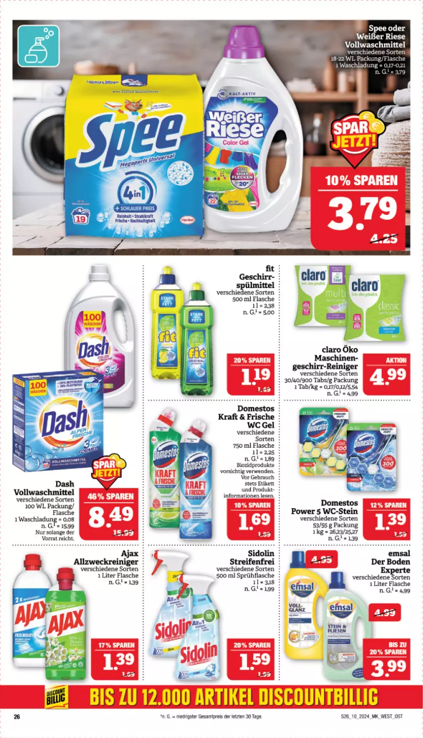 Aktueller Prospekt Marktkauf - Prospekt - von 03.03 bis 09.03.2024 - strona 26 - produkty: bio, biozidprodukte, discount, domestos, eis, emsa, flasche, geschirr, kraft, Rauch, reifen, reiniger, reis, rwe, sidolin, sprühflasche, Ti, vollwaschmittel, waschmittel, ZTE