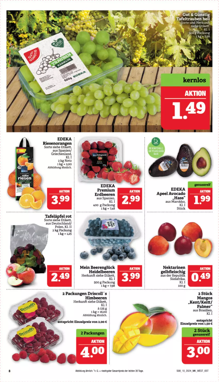 Aktueller Prospekt Marktkauf - Prospekt - von 03.03 bis 09.03.2024 - strona 8 - produkty: beere, beeren, deka, eis, himbeer, himbeere, himbeeren, mango, mangos, Nektar, nektarinen, reis, tafeläpfel, Ti, ZTE