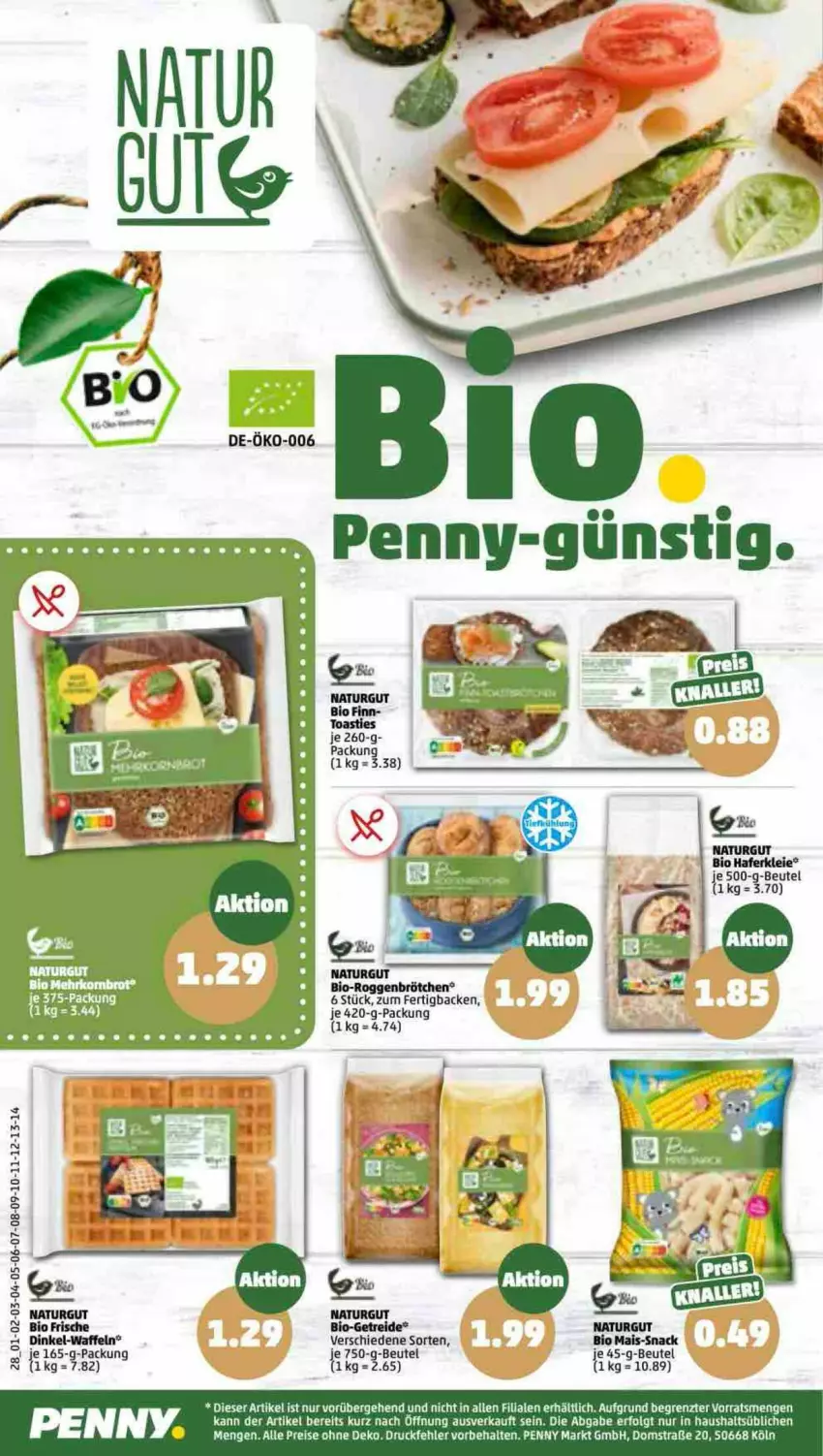 Aktueller Prospekt Penny - Prospekte - von 09.01 bis 14.01.2023 - strona 28 - produkty: asti, beutel, bio, brötchen, dell, elle, hafer, LG, natur, roggenbrötchen, Ti, toast, waffeln, ZTE