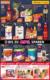 Gazetka promocyjna Norma - Norma - Gazetka - ważna od 26.08 do 26.08.2024 - strona 10 - produkty: ananas, beutel, chili, chips, cracker, creme, eis, ente, erdnüsse, flasche, fleisch, Geflügel, grill, hühner, ingwer, Käse, katzennahrung, korn, Kristallsalz, kühlregal, lachs, Langkornreis, leberwurst, mac, meerrettich, mit gemüse, natur, nerf, nudel, nudeln, regal, reis, Rettich, rind, rinder, rindfleisch, salz, sauce, Schal, Schale, scholl, snack, snacks, soja, sojasauce, Spezi, spinat, Sriracha, Sushi, Ti, tisch, wasa, wurst, würstchen