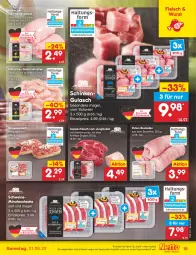 Gazetka promocyjna Netto Marken-Discount - Filial-Angebote - Gazetka - ważna od 21.05 do 21.05.2022 - strona 15 - produkty: angebot, brustfilet, eis, elle, filet, fleisch, geschnetzeltes, gewürz, gulasch, jungbullen, küche, Mett, minutensteaks, natur, pute, reis, rouladen, schinken, schwein, schweine, schweinemett, steak, steaks, suppe, suppen, suppenfleisch, Ti, wein, weine, wurst, Zelt, ZTE