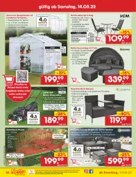 Gazetka promocyjna Netto Marken-Discount - Filial-Angebote - Gazetka - ważna od 21.05 do 21.05.2022 - strona 30 - produkty: angebot, angebote, asti, Bank, Brei, eis, esstisch, garnitur, Garten, gartenbank, gartenmöbel, gartenstuhl, Gewächshaus, Holz, HP, latte, LG, Liege, möbel, ndk, rasen, rasenmäher, Reinigung, reis, rückenlehne, schirmständer, Sofa, sonnenliege, sonnenschirm, stuhl, Stühl, Ti, tisch, tischplatte
