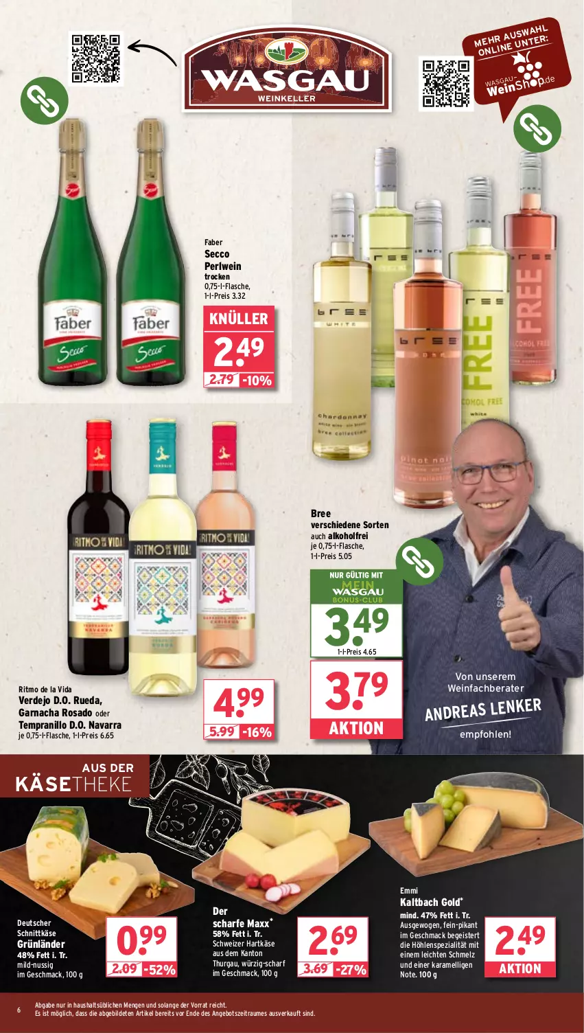 Aktueller Prospekt Wasgau - von 02.09 bis 07.09.2024 - strona 6 - produkty: alkohol, angebot, bree, deutscher schnittkäse, ecco, eis, emmi, erde, flasche, grünländer, hartkäse, karamell, Käse, käsetheke, mac, nuss, reis, schnittkäse, schweizer hartkäse, Spezi, tempranillo, Ti, wein