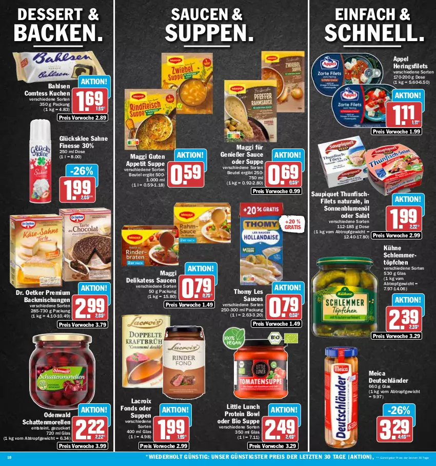 Aktueller Prospekt Aez - Prospekte - von 22.05 bis 27.05.2023 - strona 10 - produkty: backmischung, Backmischungen, bahlsen, beutel, bio, blume, blumen, blumenöl, comtess, comtess kuchen, delikatess sauce, dessert, Dr. Oetker, eis, elle, filet, filets, finesse, fisch, glücksklee, hering, Herings, heringsfilets, kuchen, Kühne, maggi, meica, morellen, natur, natura, odenwald, reis, rel, ring, sahne, salat, sauce, saucen, saupiquet, schattenmorellen, schlemmertöpfchen, sonnenblume, sonnenblumen, sonnenblumenöl, suppe, suppen, thomy, thomy les sauces, thunfisch, Ti, Töpfchen, ZTE, zucker