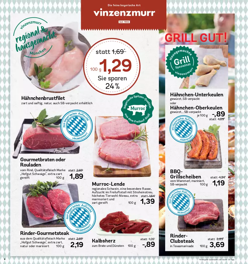 Aktueller Prospekt Aez - Prospekte - von 22.05 bis 27.05.2023 - strona 4 - produkty: braten, eis, gewürz, grill, Hähnchen-Oberkeulen, Hähnchen-Unterkeulen, hähnchenbrust, hofgut, marinade, merl, natur, nivea, reis, rind, rinder, rouladen, saft, schwein, steak, Ti, wein, ZTE