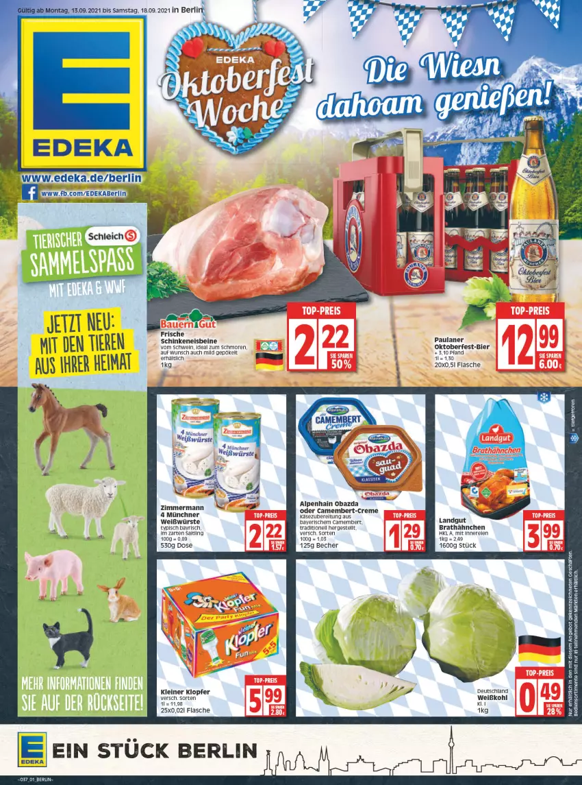 Aktueller Prospekt Edeka - Angebote der Woche - von 13.09 bis 18.09.2021 - strona 1