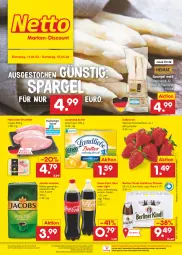 Gazetka promocyjna Netto Marken-Discount - Filial-Angebote - Gazetka - ważna od 15.04 do 15.04.2023 - strona 1 - produkty: angebot, beere, beeren, berliner, berliner kindl, bestpreis, brustfilet, butter, coca-cola, cola, eis, erdbeere, erdbeeren, filet, hähnchen-brustfilet, jacobs, Jubiläums, kaffee, landliebe, ndk, pils, pilsener, reis, Schal, Schale, spargel, Streichzart, Ti, ZTE