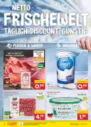 Gazetka promocyjna Netto Marken-Discount - Filial-Angebote - Gazetka - ważna od 15.04 do 15.04.2023 - strona 4 - produkty: auer, bestpreis, bio, dauertiefpreis, discount, eis, fleisch, hackfleisch, joghur, joghurt, mozzarella, natur, naturjoghurt, ndk, reis, rel, rind, rinder, salami, schwein, Ti, tiefpreis, wein, wurst