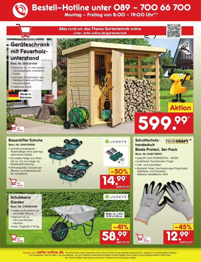 Aktueller Prospekt Netto Marken-Discount - Filial-Angebote - von 16.10 bis 21.10.2023 - strona 51 - produkty: angebot, eis, ente, Garten, Germ, Holz, kraft, natur, ndk, rasen, reis, Ria, Schrank, schuhe, telefon, Ti, tisch, touchscreen, uhr, Wanne, ZTE