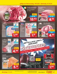 Gazetka promocyjna Netto Marken-Discount - Filial-Angebote - Gazetka - ważna od 21.10 do 21.10.2023 - strona 41 - produkty: angebot, aqua, bacon, ball, beef, bestpreis, Edelsalami, eis, filet, Frühstücksspeck, gin, hinterschinken, jungbullen, lachs, lachsfilet, lamm, lammkeule, mac, pute, reis, saft, salami, schinken, Speck, Ti, tisch, ZTE