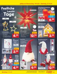 Gazetka promocyjna Netto Marken-Discount - Filial-Angebote - Gazetka - ważna od 21.10 do 21.10.2023 - strona 45 - produkty: angebot, batterie, batterien, Brei, fenster, Holz, kerze, Leuchte, Schal, Ti, timer, wasser, Wichtel, ZTE
