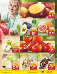 Gazetka promocyjna Netto Marken-Discount - Filial-Angebote - Gazetka - ważna od 21.10 do 21.10.2023 - strona 7 - produkty: angebot, apfel, asti, avocado, bestpreis, chiquita, eis, grapefruit, mango, nuss, pistazien, reis, rispentomaten, salz, schoko, Ti, tomate, tomaten, Weißkohl, ZTE