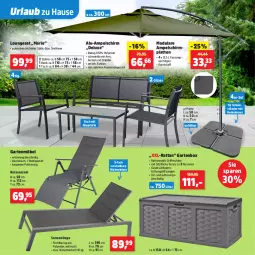 Gazetka promocyjna Thomas Philipps - Gazetka - ważna od 03.05 do 03.05.2025 - strona 9 - produkty: aluminiumgestell, ampelschirm, Bank, Garten, gartenmöbel, glasplatte, latte, LG, Liege, loungeset, möbel, rel, relaxsessel, rückenlehne, schirmständer, sessel, sonnenliege, Stühl, Ti, tisch