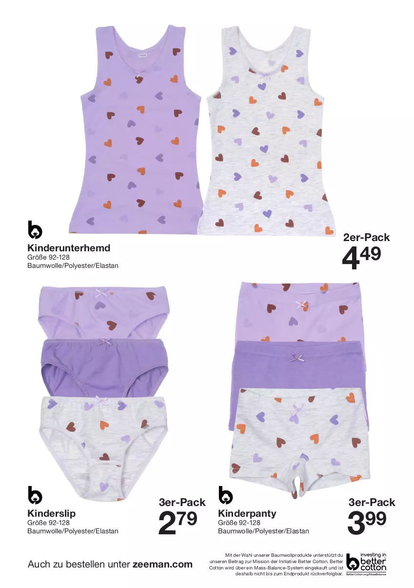 Aktueller Prospekt Zeeman - Prospekte - von 06.07 bis 12.07.2024 - strona 7 - produkty: Bau, baumwolle, bett, elle, hemd, Kinder, LG, panty, slip, Ti, Unterhemd, wolle