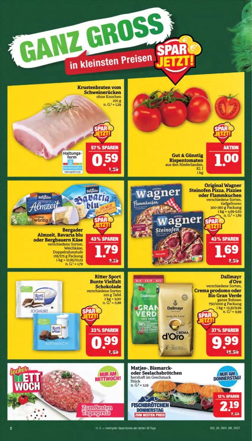 Aktueller Prospekt Marktkauf - Prospekt - von 23.06 bis 29.06.2024 - strona 2 - produkty: bismarck, brötchen, eis, lachs, mac, matjes, reis, salami, tee, Ti, wagner, ZTE