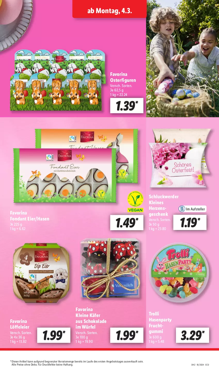 Aktueller Prospekt Lidl - Aktionsprospekt - von 04.03 bis 09.03.2024 - strona 11 - produkty: angebot, eier, eis, elle, erde, frucht, käfer, leine, Löffel, reis, schoko, schokolade, teller, Ti, trolli, würfel, ZTE