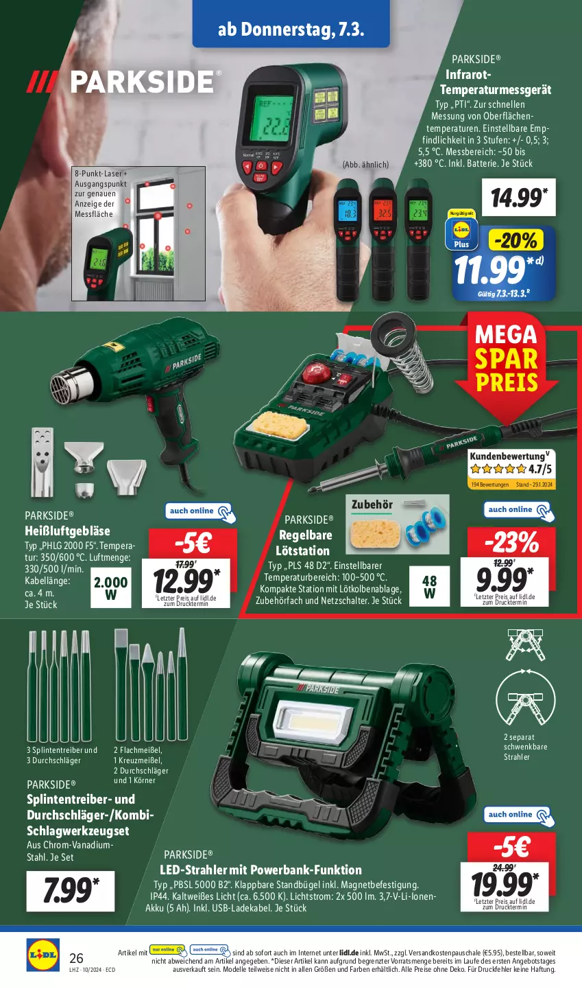 Aktueller Prospekt Lidl - Aktionsprospekt - von 04.03 bis 09.03.2024 - strona 36 - produkty: akku, angebot, Bank, batterie, bügel, deka, dell, eis, elle, ente, ladekabel, LG, Mode, ndk, Parkside, powerbank, reis, Schal, Schale, Ti, usb, werkzeug, ZTE