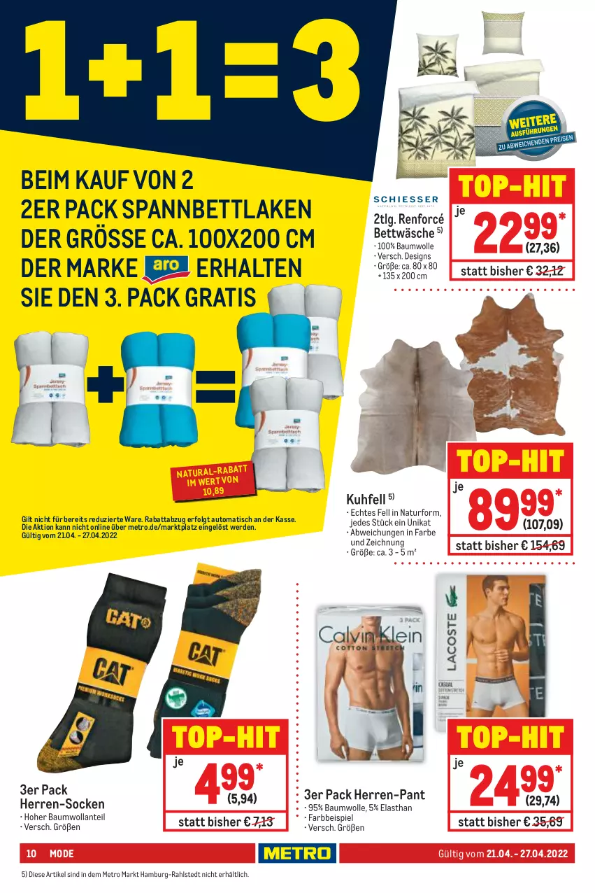 Aktueller Prospekt Metro - NonFood - von 21.04 bis 27.04.2022 - strona 10 - produkty: auto, Bau, baumwolle, bett, bettwäsche, eis, erde, herren-socken, LG, Metro, Mode, natur, natura, socken, spannbettlaken, Ti, tisch, top-hit, wolle