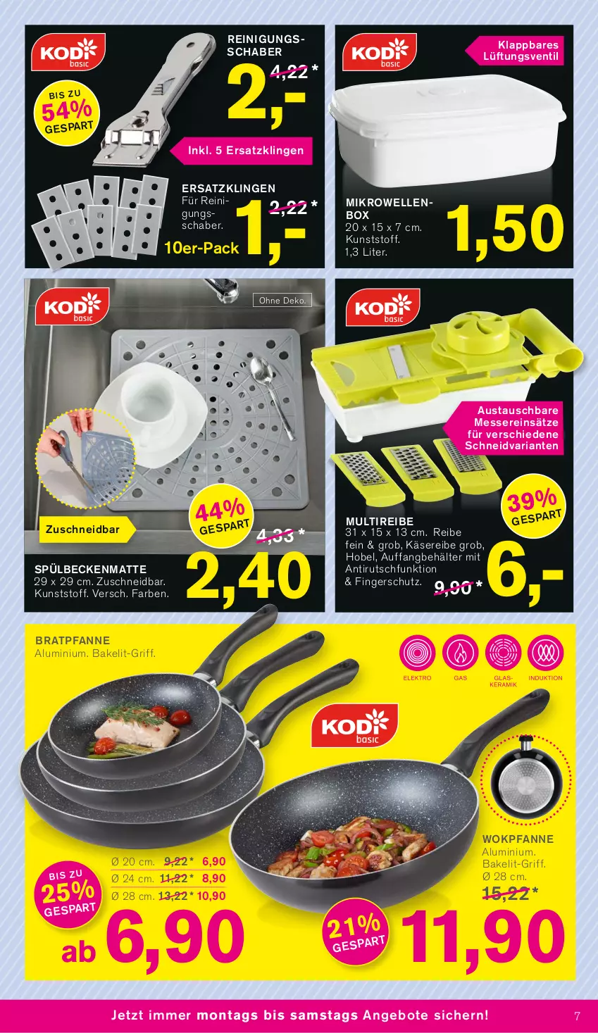 Aktueller Prospekt Kodi - Prospekte - von 05.02 bis 10.02.2024 - strona 7 - produkty: angebot, angebote, aust, Behälter, bratpfanne, elle, Käse, messer, mikrowelle, pfanne, Reinigung, Ria, Ti, wok