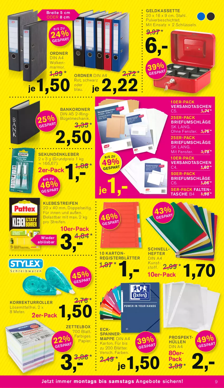 Aktueller Prospekt Kodi - Prospekte - von 05.02 bis 10.02.2024 - strona 9 - produkty: angebot, angebote, Bank, Brei, brie, bügel, din a4, eis, fenster, Hefte, kleber, ordner, papier, prospekthüllen, reifen, reis, ring, Roller, Schnellhefter, Tasche, taschen, Ti